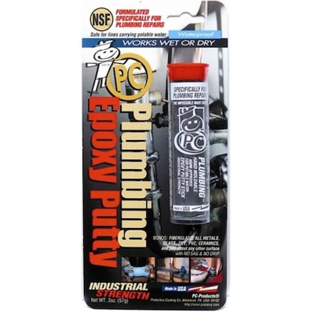 Pc Products Plumbing Epoxy Putty, 2 oz Container Size, Cylinder, Gray 54983025598